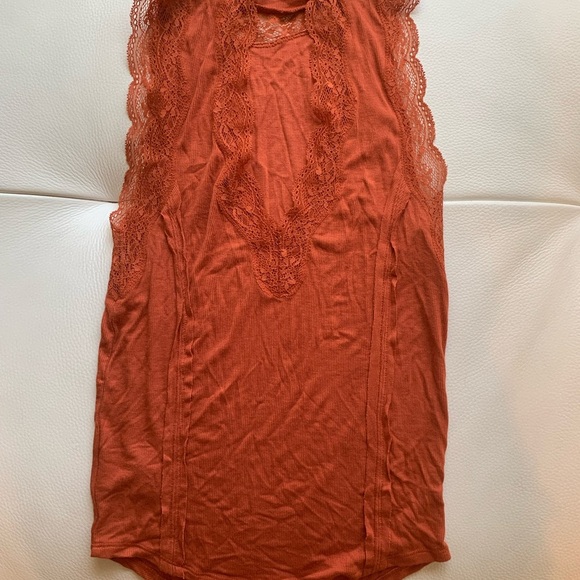Free People Backless Orange Dress with Lace Detail - Picture 4 of 6